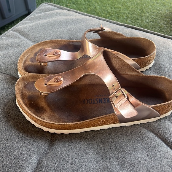 Birkenstock Rose Gold Sandals with Buckle - Picture 2 of 9